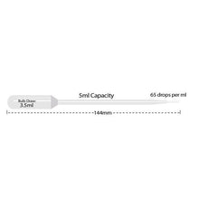 Transfer pipette- 5ml- extended tip- non-sterile- bulk pack- 500/pk-P4122-01
