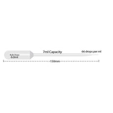 Transfer pipette- 7ml- large bulb- extended tip- sterile- individually wrapped- 500/cs-P4123-11