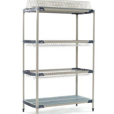 MetroMax i PR48X3 Stationary Drying Rack with Two Drop-Ins, One Tray Rack and One Bulk Shelf, 24" x 48" x 74"