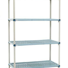 MetroMax Q Q376G3 4-Shelf Plastic Industrial Shelving Starter Unit, 18" x 72" x 63"