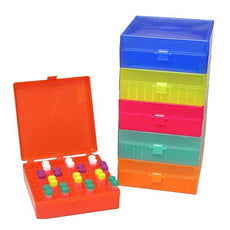 Storage Box- hinged lid- 100 x 1.5ml- Black- 5/pk-R1020-BK