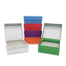 FlipTop Carboard freezer box w/ attached hinged lid- 100-place- blue- 5/pk-R2700-B