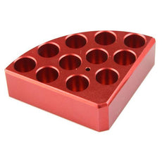 Aluminum Red quarter reaction block, 11 holes 4 ml reaction vessel 15.2mm dia x 20mm depth - 18900002