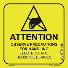 SCS Label, Mil-Std-129n, 2in X 2in, 500/Roll - 129LABEL