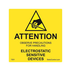 SCS Caution Label, Reusable, 2in X 2in, Mil-Std-129n, 500/Roll - 7201