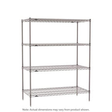 Metro SE-183663K4-S-4 Super Erecta 4-Shelf Industrial Wire Shelving Starter Unit, Metroseal Gray Epoxy, 18" x 36" x 63"