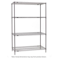Metro SE-214874K4-S-4 Super Erecta 4-Shelf Industrial Wire Shelving Starter Unit, Metroseal Gray Epoxy, 21" x 48" x 74"