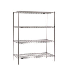 Metro SE-244863K4-S-4 Super Erecta 4-Shelf Industrial Wire Shelving Starter Unit, Metroseal Gray Epoxy, 24" x 48" x 63"