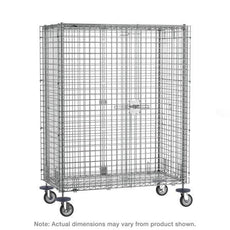 Metro SEC33ECQ qwikSLOT Mobile Security Shelving Unit, Chrome, 21.5" x 40.75" x 67.9375"