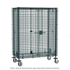 Metro SEC33EK3 Super Erecta Mobile Security Shelving Unit, Metroseal Green Epoxy, 21.5" x 40.75" x 67.9375"