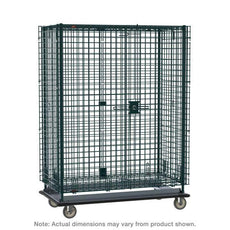 Metro SEC53LK3 Super Erecta Heavy-Duty Mobile Security Shelving Unit, Metroseal Green Epoxy, 28.0625" x 38.5" x 68.4375"