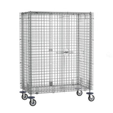 Metro SEC55DCQ qwikSLOT Mobile Security Shelving Unit, Chrome, 27.25" x 52.75" x 67.9375"