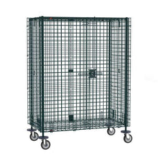 Metro SEC55DK3 Super Erecta Mobile Security Shelving Unit, Metroseal Green Epoxy, 27.25" x 52.75" x 67.9375"