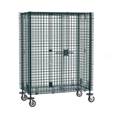 Metro SEC55EK3 Super Erecta Mobile Security Shelving Unit, Metroseal Green Epoxy, 27.25" x 52.75" x 67.9375"