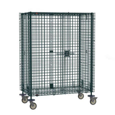 Metro SEC55VK3 Super Erecta Mobile Security Shelving Unit, Metroseal Green Epoxy, 27.25" x 52.75" x 68.4375"