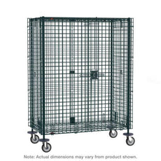 Metro SEC56DK3 Super Erecta Mobile Security Shelving Unit, Metroseal Green Epoxy, 27.25" x 65" x 67.9375"