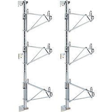 Metro SW55C Super Erecta Post-Type Wall Mount End Unit Kit, Chrome, for 24" Shelf Width, 3 Shelf Levels
