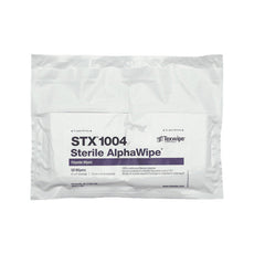 TexWipe Sterile AlphaWipe 4" x 4" polyester wipers, 2500 wipers/Cs - STX1004