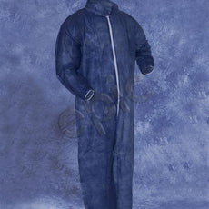 Tians Coveralls, N-Blue Spp, Collar, EW, EA, MED, 25/Cs - 210681-M