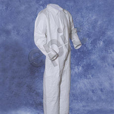 Tians Coveralls, White MP Coated, Collar, No Elastic, 3xl, 25/Cs - 216850-3XL