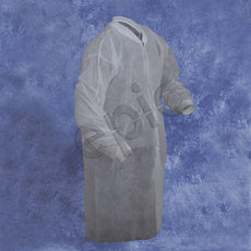 Tians Lab Coat, Light Wt. Polypro, KW, KC, No Pkt, LRG, 50/Cs - 843885NP-L