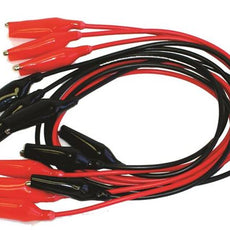 Allig Clip Leads, 12", Pk/6 (3 R, 3 Blk) - WAG012-PK/6