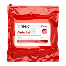 Texwipe AlphaSat with Vectra Alpha 10 9" x 9" wipers pre-wetted with 100% IPA, 600 wipers/Cs - TX8410