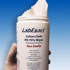 Disinfectant wipes, cotton cloth, non-sterile, 70% Isopropyl Alcohol, 6x6inch, half pallet of 22 cases, 132 units,  80ct cannister - IWT-IPA70-CW66-B