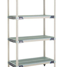 MetroMax i X336GX3 4-Shelf Plastic Industrial Shelving Starter Unit, 18" x 36" x 63"