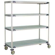 MetroMax i X566EFX3 4-Shelf Industrial Plastic Shelving Mobile Cart, Solid Shelves, 24" x 60" x 67.3125"